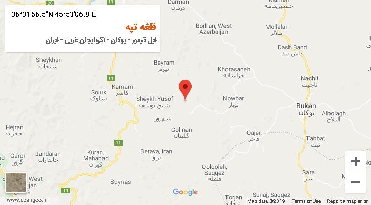 روستای قلغه تپه بر روی نقشه