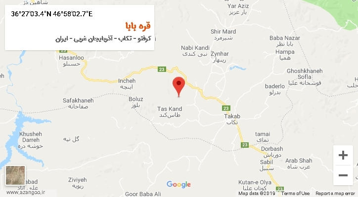 روستای قره بابا بر روی نقشه