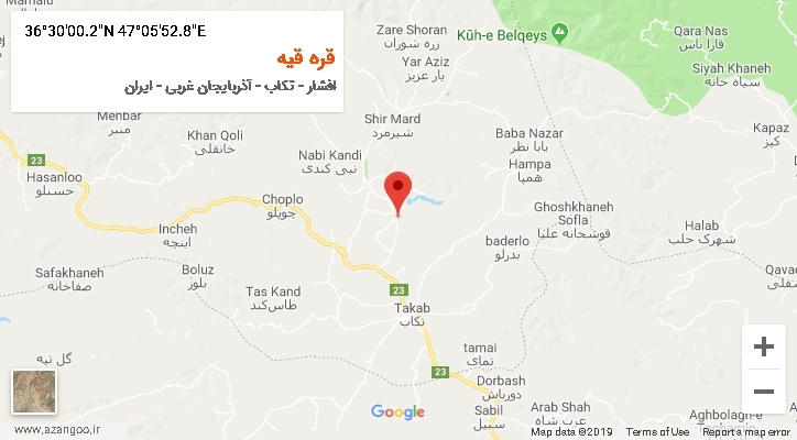 روستای قره قیه بر روی نقشه