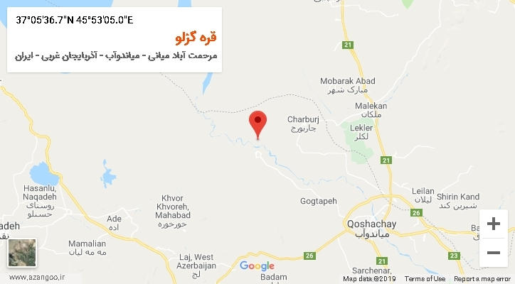 روستای قره گزلو بر روی نقشه