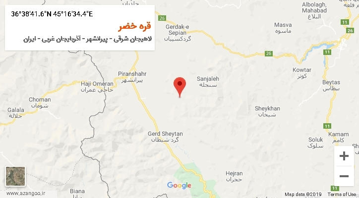 روستای قره خضر بر روی نقشه