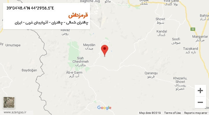 روستای قرمزداش بر روی نقشه