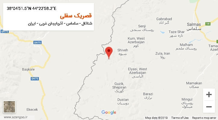 روستای قصریک سفلی بر روی نقشه