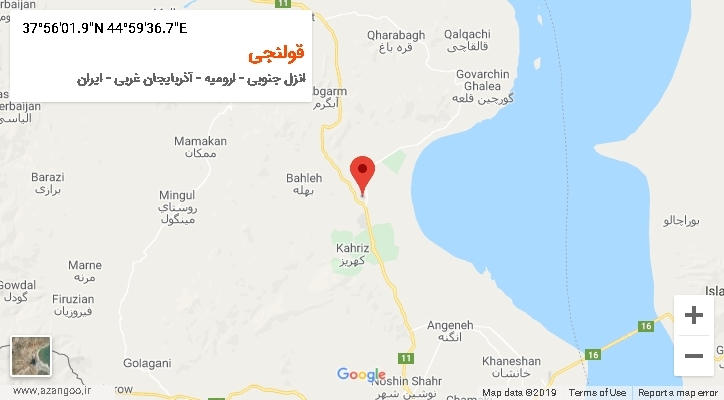 روستای قولنجی بر روی نقشه