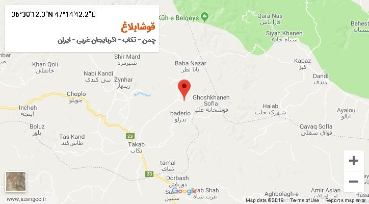 روستای قوشابلاغ بر روی نقشه