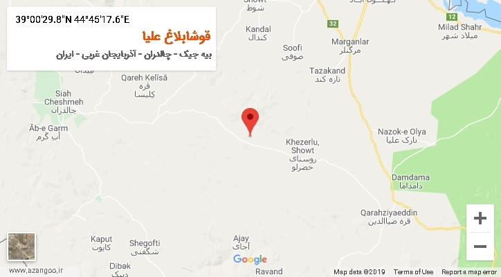 روستای قوشابلاغ علیا بر روی نقشه