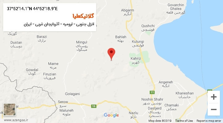 روستای گلانیکعلیا بر روی نقشه