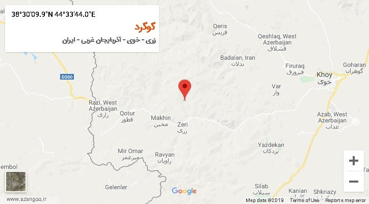 روستای گوگرد بر روی نقشه