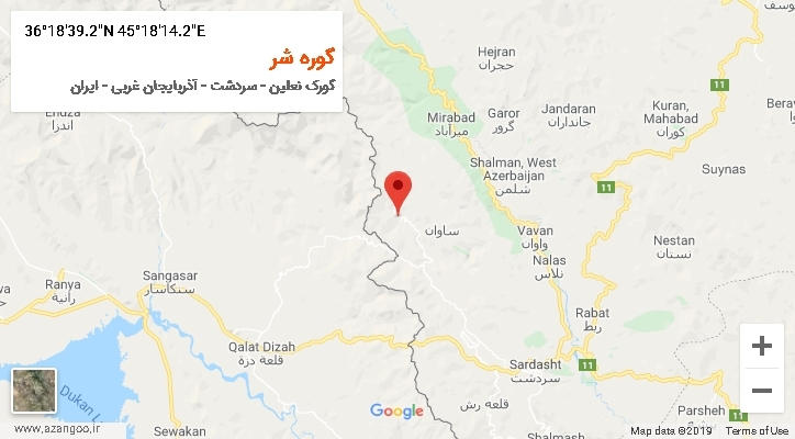 روستای گوره شر بر روی نقشه