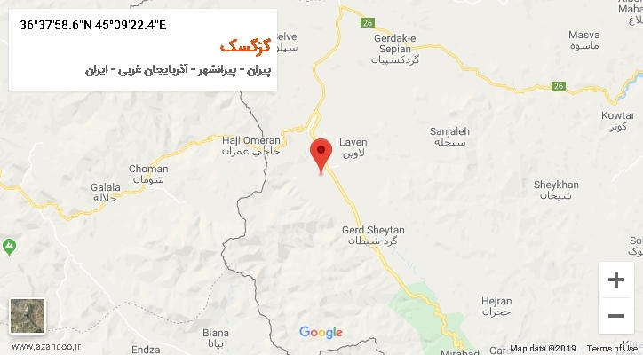 روستای گزگسک بر روی نقشه