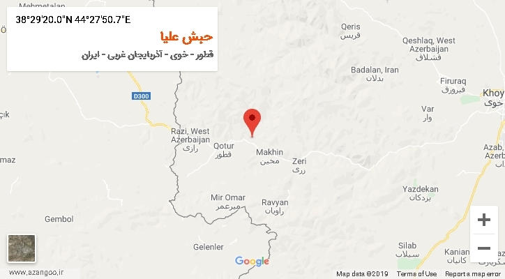 روستای حبش علیا بر روی نقشه