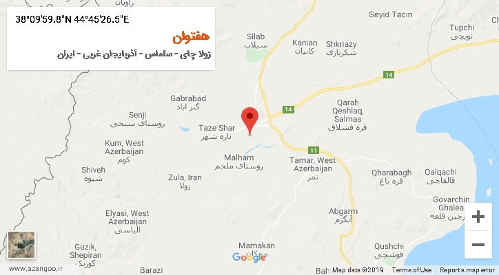 روستای هفتوان بر روی نقشه