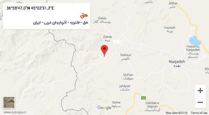 روستای هق بر روی نقشه