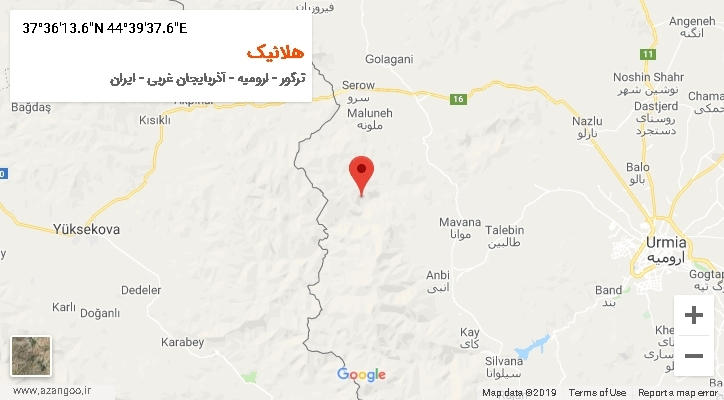 روستای هلانیک بر روی نقشه