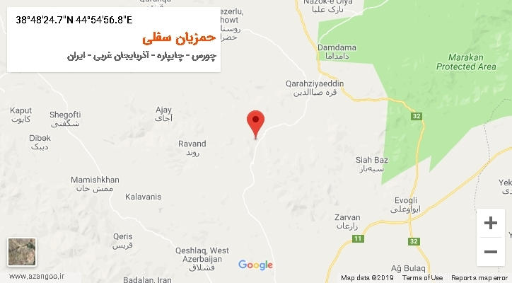 روستای حمزیان سفلی بر روی نقشه