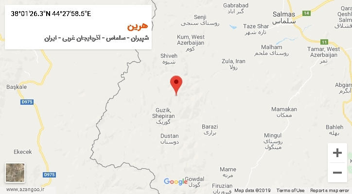 روستای هرین بر روی نقشه