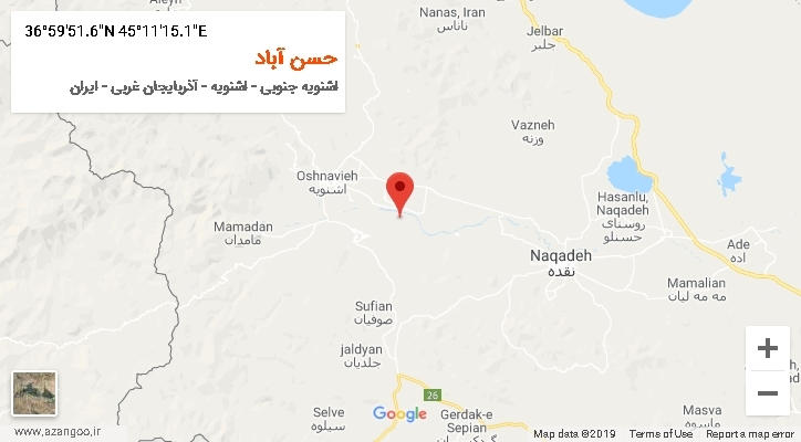 روستای حسن آباد بر روی نقشه