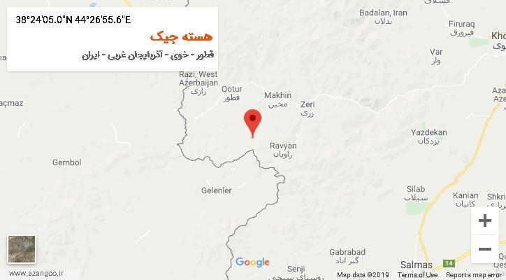 روستای هسته جیک بر روی نقشه