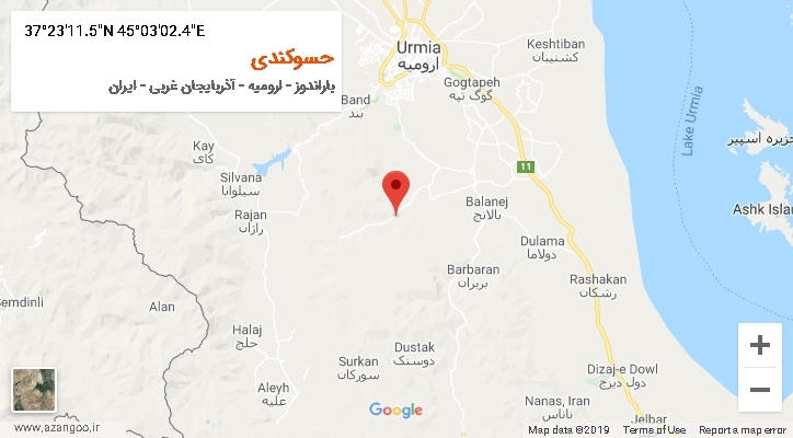 روستای حسوکندی بر روی نقشه
