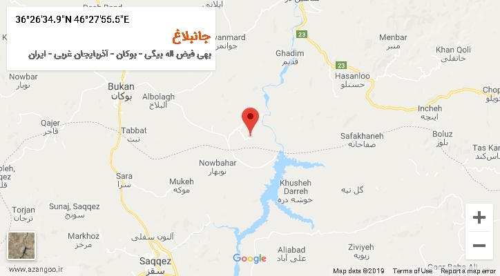 روستای جانبلاغ بر روی نقشه