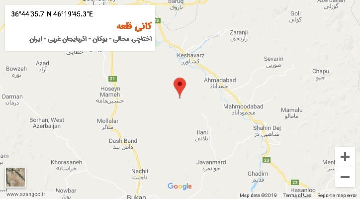 روستای کانی قلعه بر روی نقشه