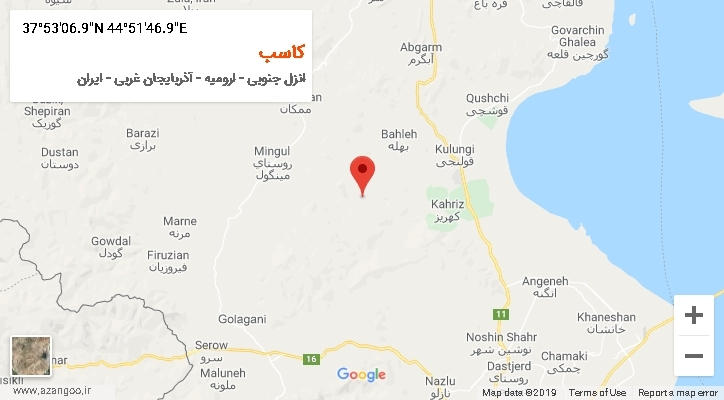 روستای کاسب بر روی نقشه