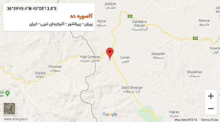 روستای کاسوره ده بر روی نقشه