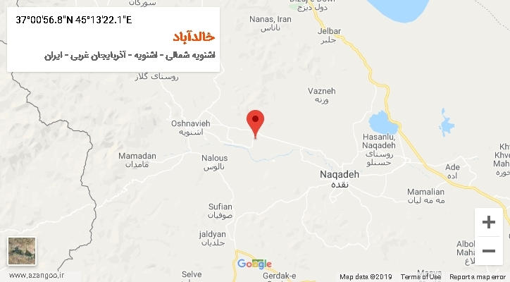 روستای خالدآباد بر روی نقشه