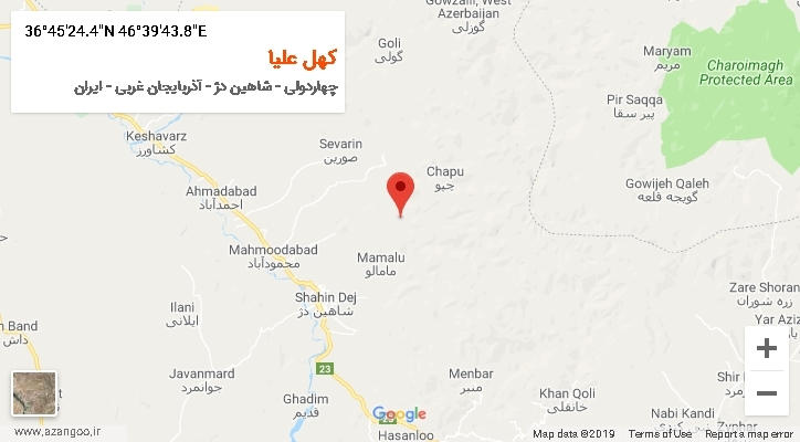 روستای کهل علیا بر روی نقشه