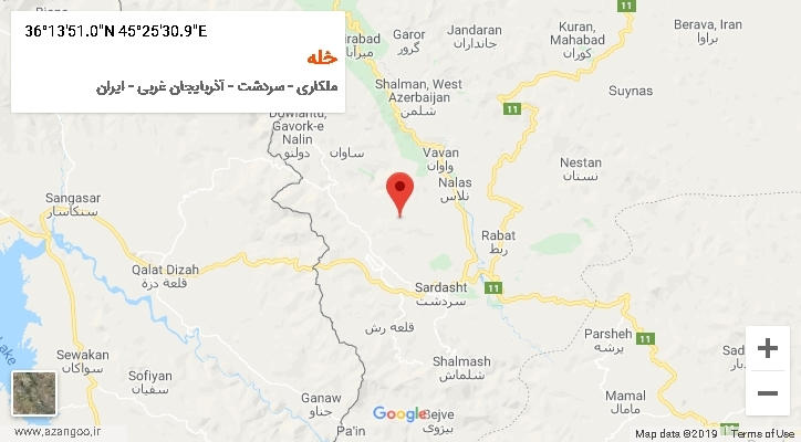 روستای خله بر روی نقشه
