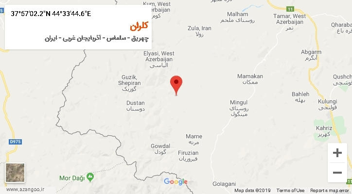 روستای کلران بر روی نقشه