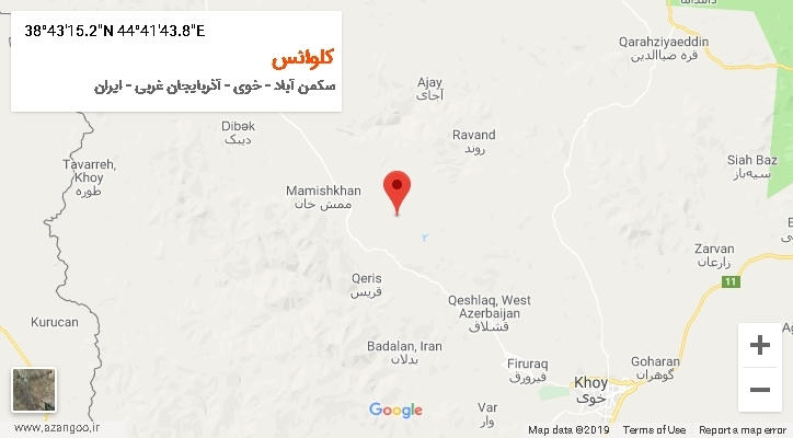 روستای کلوانس بر روی نقشه