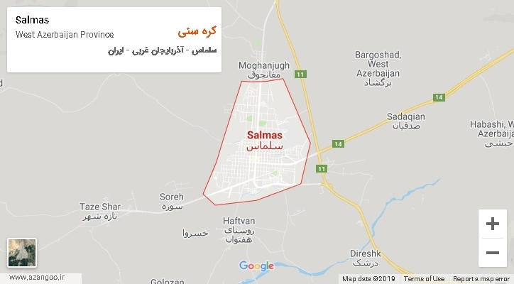 دهستان کره سنی بر روی نقشه