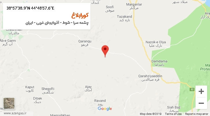 روستای کورابلاغ بر روی نقشه
