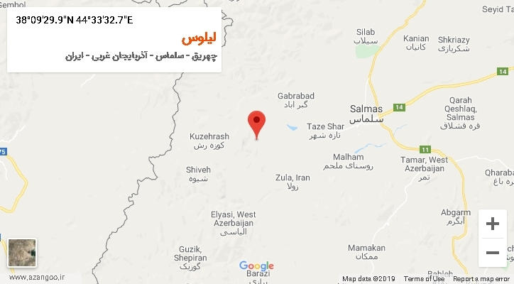 روستای لیلوس بر روی نقشه