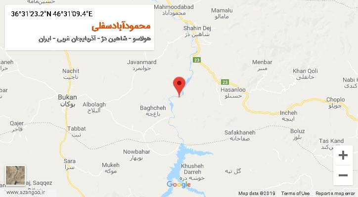 روستای محمودآبادسفلی بر روی نقشه