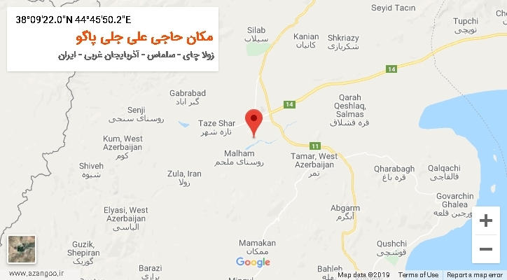 روستای مکان حاجی علی جلی پاگو بر روی نقشه