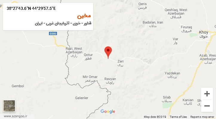 روستای مخین بر روی نقشه