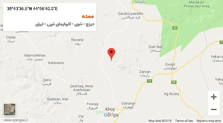 روستای ممده بر روی نقشه