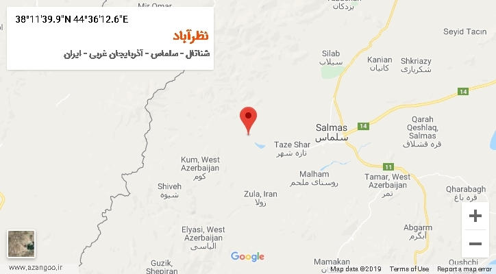 روستای نظرآباد بر روی نقشه