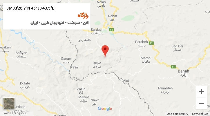 روستای رازگاه بر روی نقشه