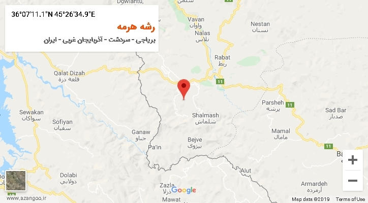 روستای رشه هرمه بر روی نقشه
