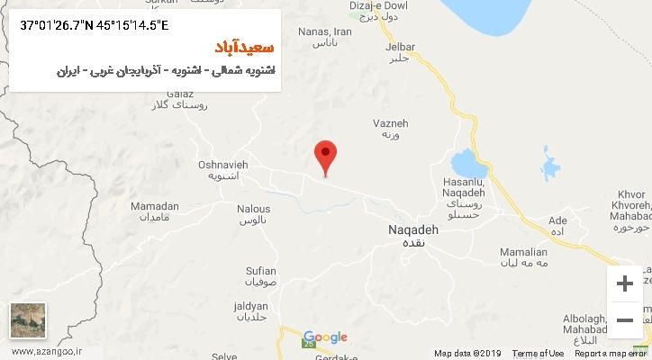 روستای سعیدآباد بر روی نقشه