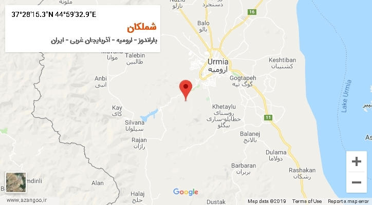 روستای شملکان بر روی نقشه