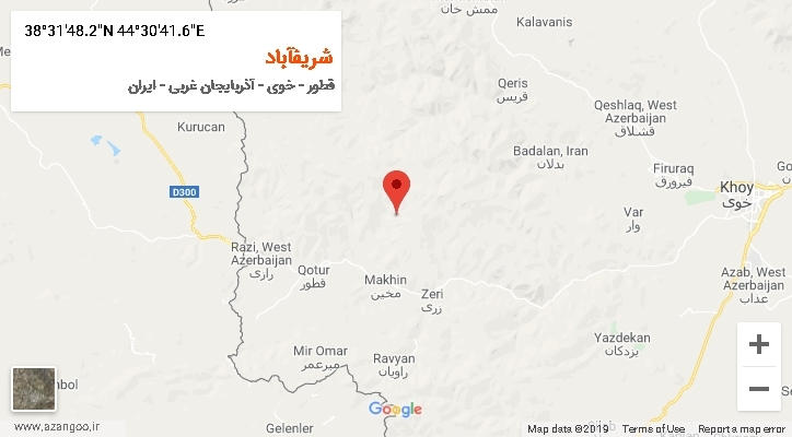 روستای شریفآباد بر روی نقشه