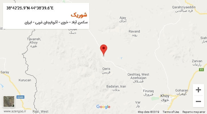 روستای شوریک بر روی نقشه