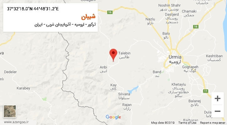 روستای شیبان بر روی نقشه