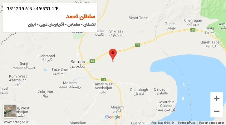 روستای سلطان احمد بر روی نقشه