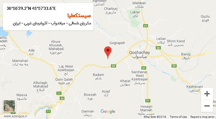 روستای سیستکعلیا بر روی نقشه