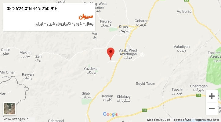 روستای سیوان بر روی نقشه